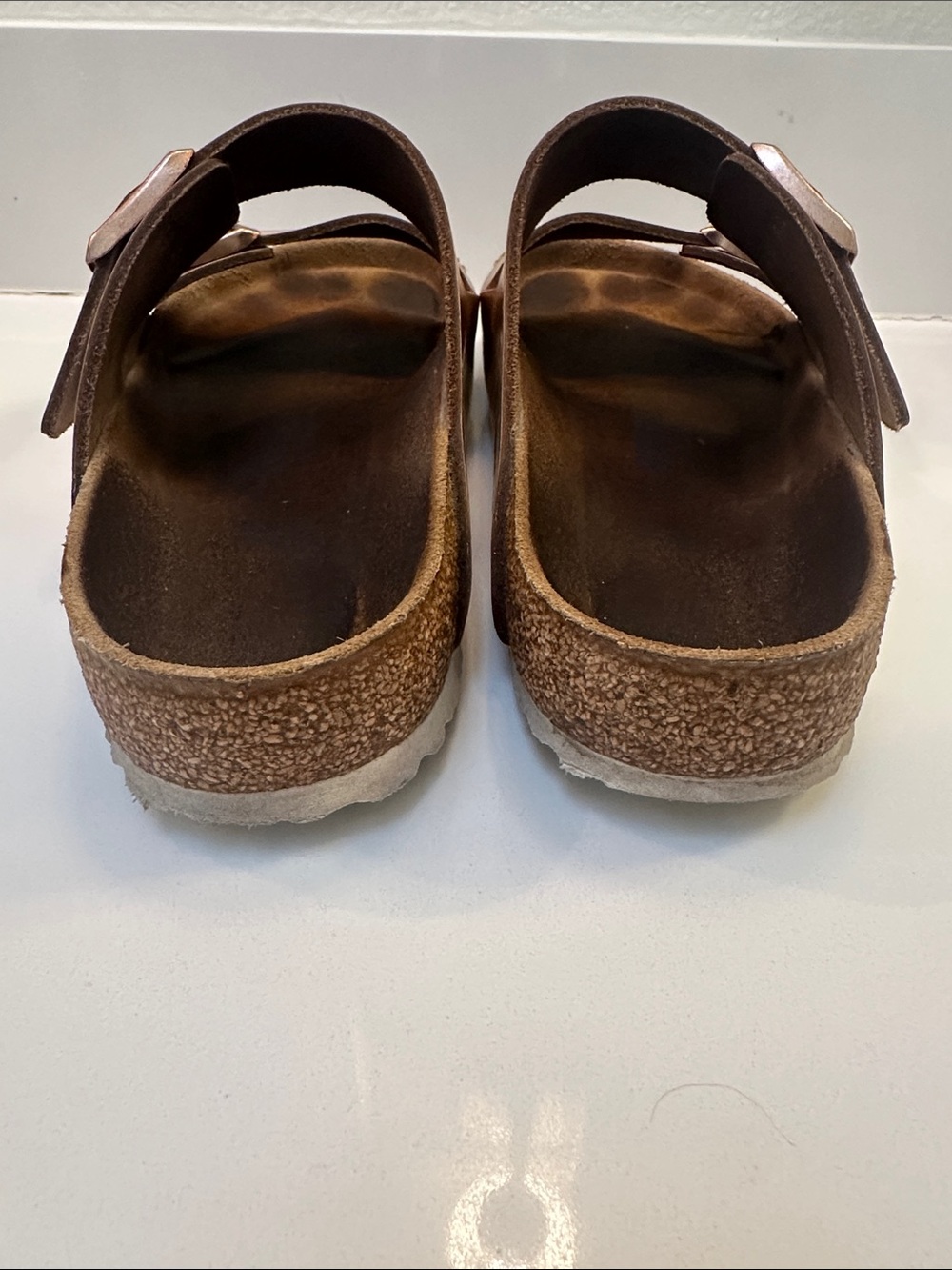 Metallic Gold Birkenstock Double-Buckle Slide Sandals - Picture 6 of 9